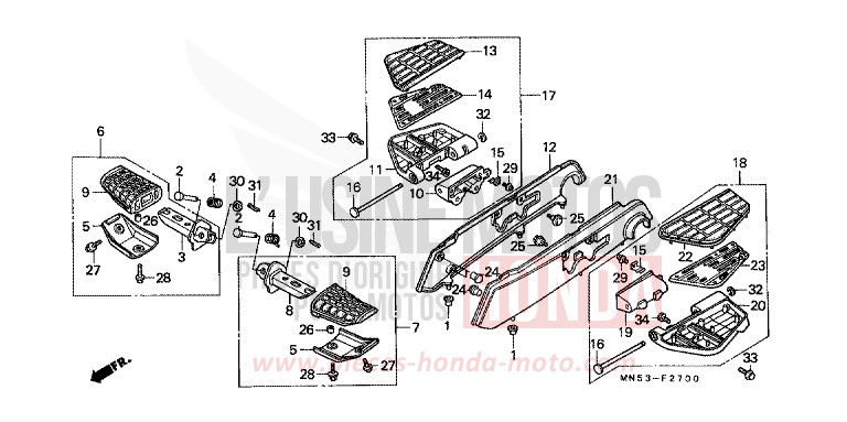 STEP (GL1500J/K/L/AM/AN) for Gold Wing YR149N (YR149N) from 1989